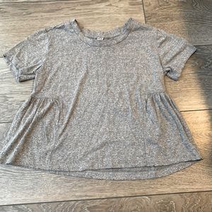 Grey Crop top American Rag Ruffle Sides Soft XXS
